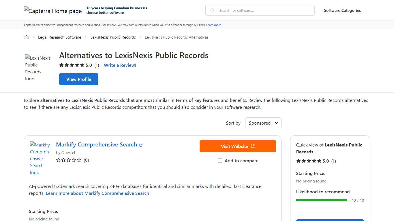 Find best 15 LexisNexis Public Records Alternatives - Capterra Canada 2026
